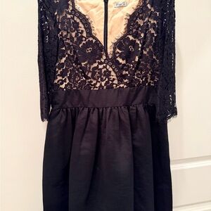 Eliza J Black and Cream Lace Dress